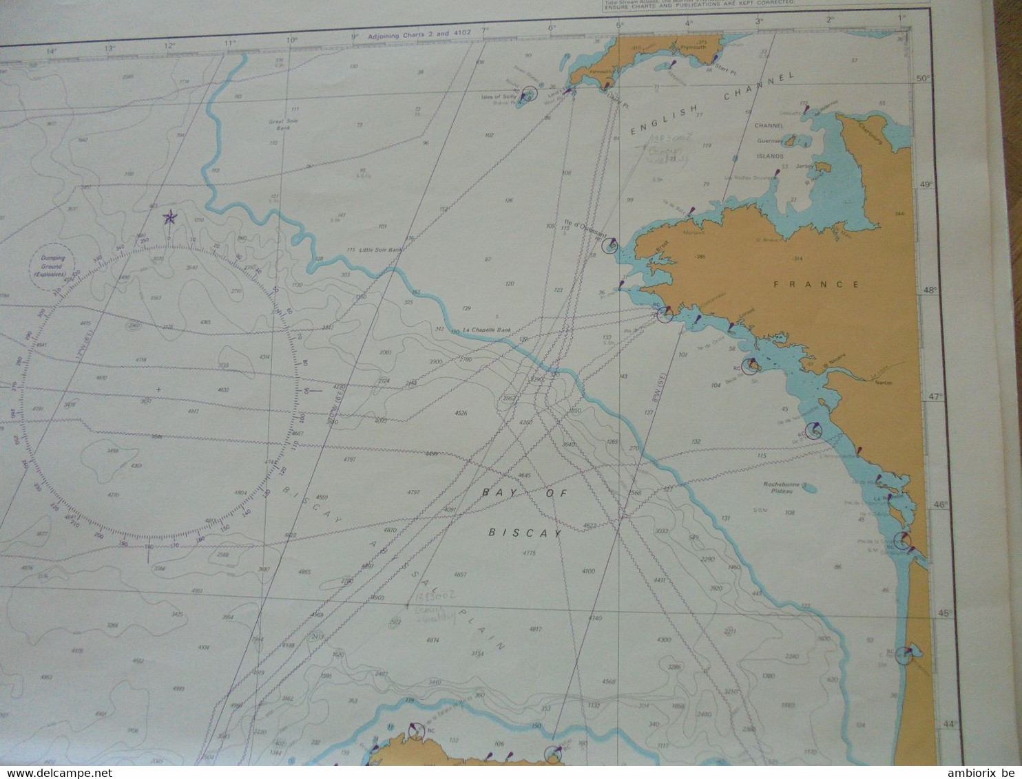 English Channel To The Strait Of Gibraltar Ant The Arquipelago Dos Acores - Carte Marine - Cartas Náuticas