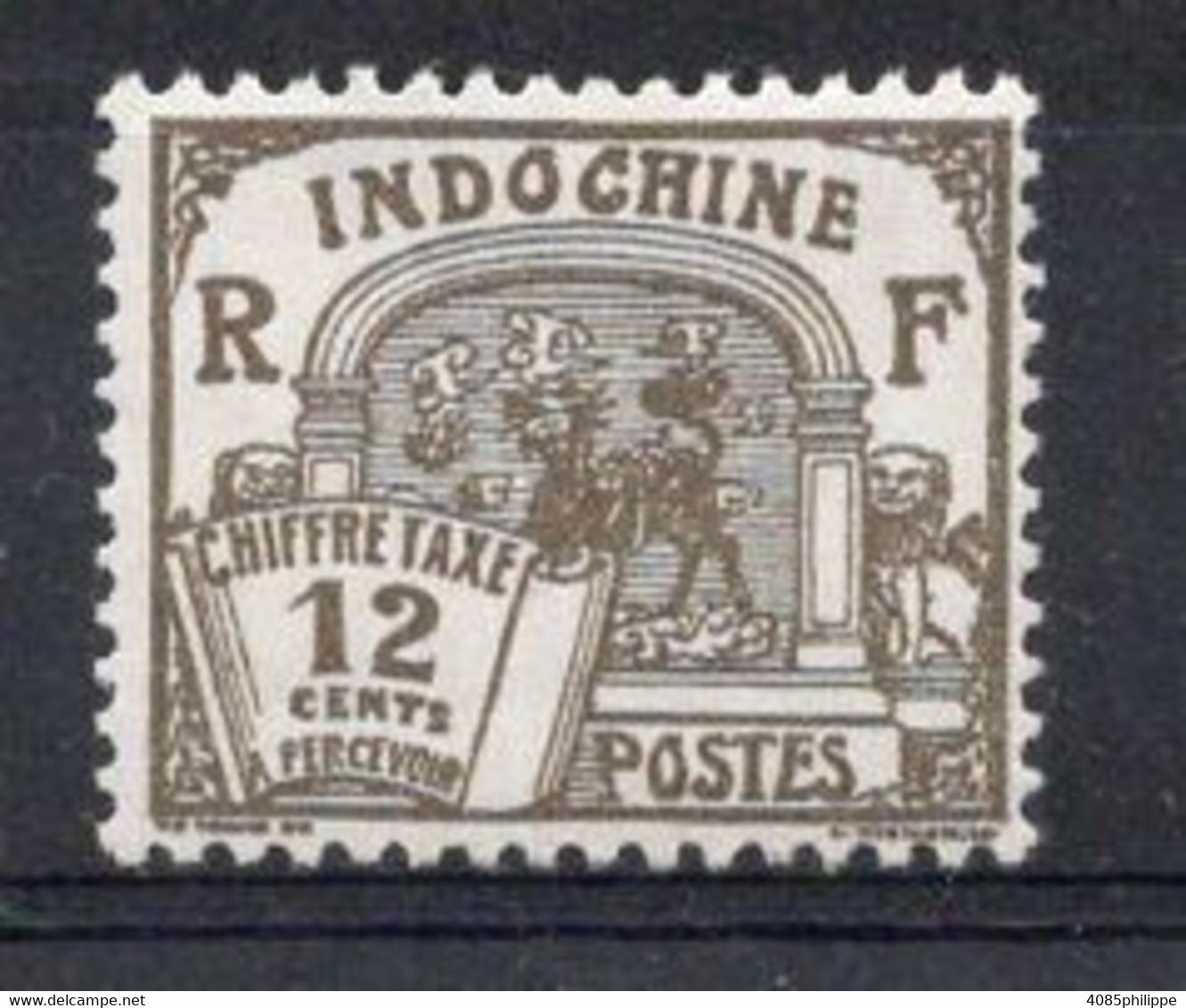 INDOCHINE Timbre Taxe N°53* Neuf Gomme Tachée Cote 7€00 - Timbres-taxe