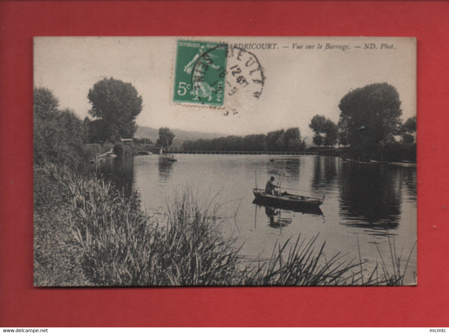 CPA  -   Hardricourt - Vue Sur Le Barrage  -( Pêche - Pêcheur ) - Hardricourt