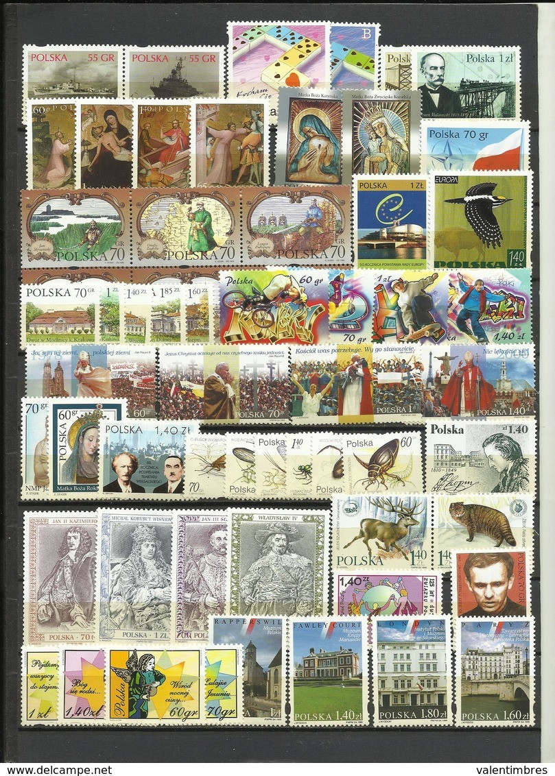 Pologne Année Complète ** 1999   YT  3521/3580   60  Timbres  Poland  Polen Polska - Ganze Jahrgänge