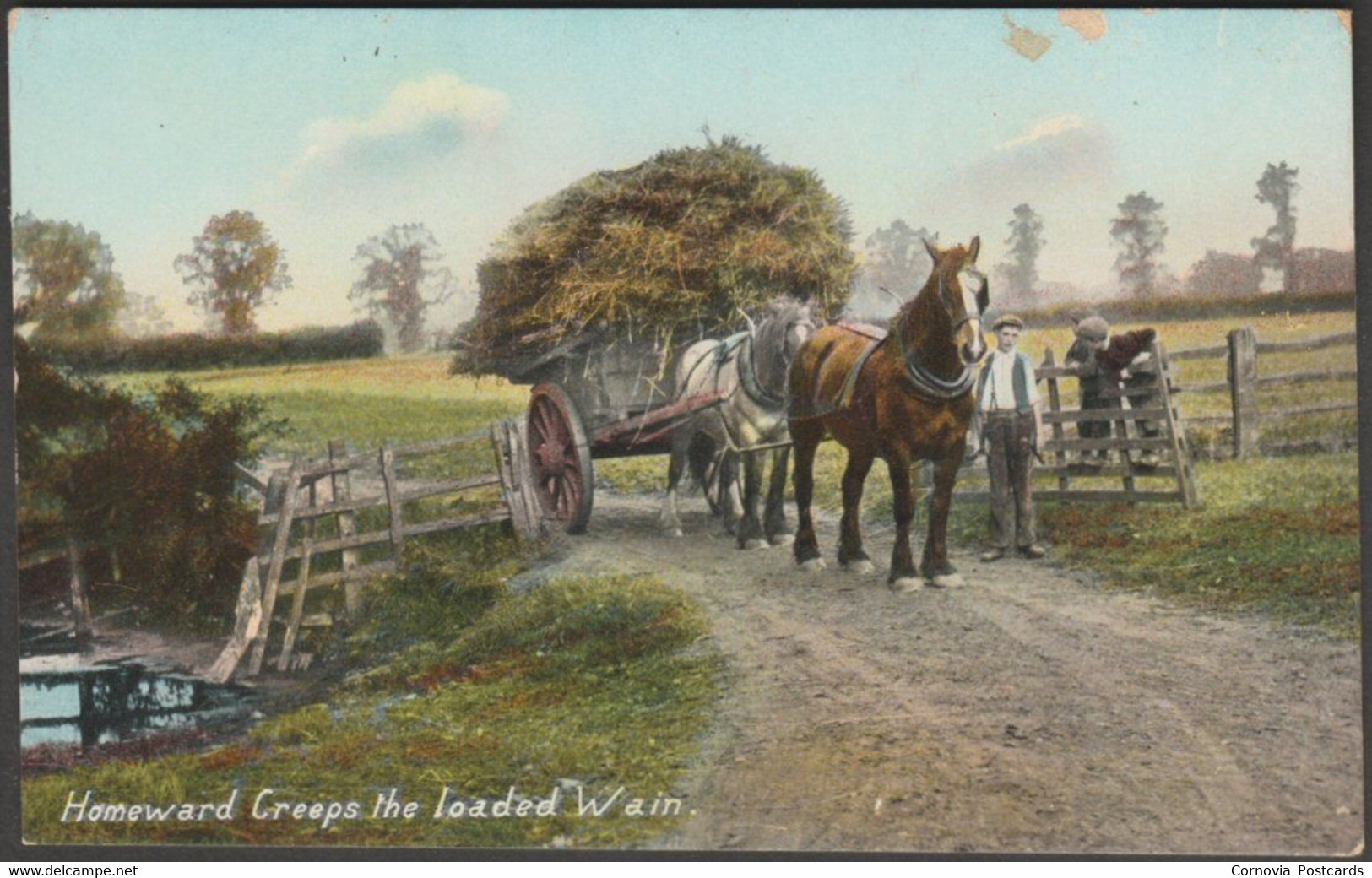 Homeward Creeps The Loaded Wain, C.1905-10 - Wildt & Kray Postcard - Attelages