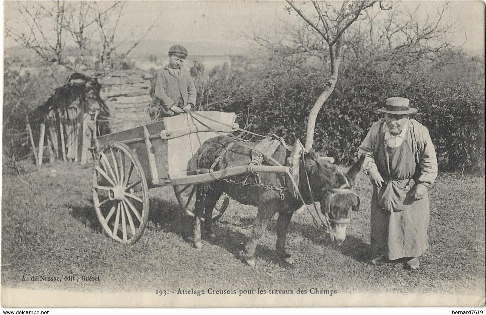 Agriculture   -   Creuse 23 -  Attelage Creusois  Pour  Les Travaux Des Champs  - Edit   De Nussac Gueret - Attelages