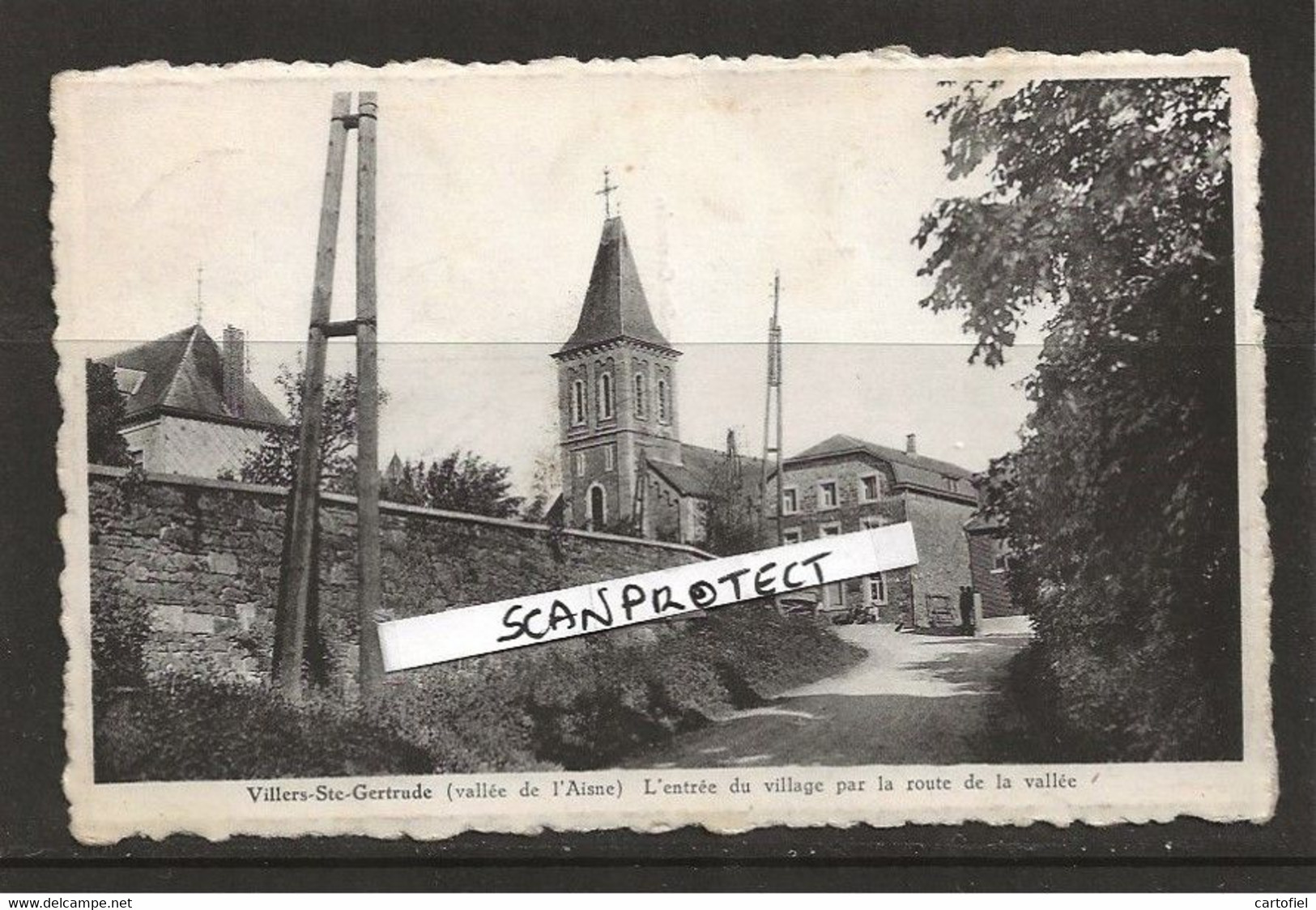 VILLERS-STE-GERTRUDE-ENTREE DU VILLAGE-EDIT.CHARLIER-GOBLET-PHOTO DESSART-ENVOYEE-1949-VOYEZ LES 2 SCANS-TOP ! - Durbuy