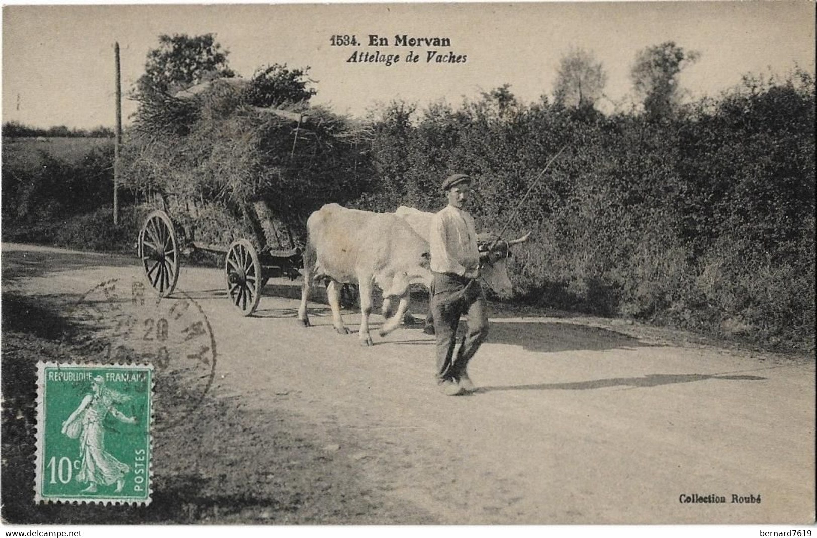 Agriculture   -  Morvan -  Attelage  De Vaches - Ecris De Guerigny - Attelages
