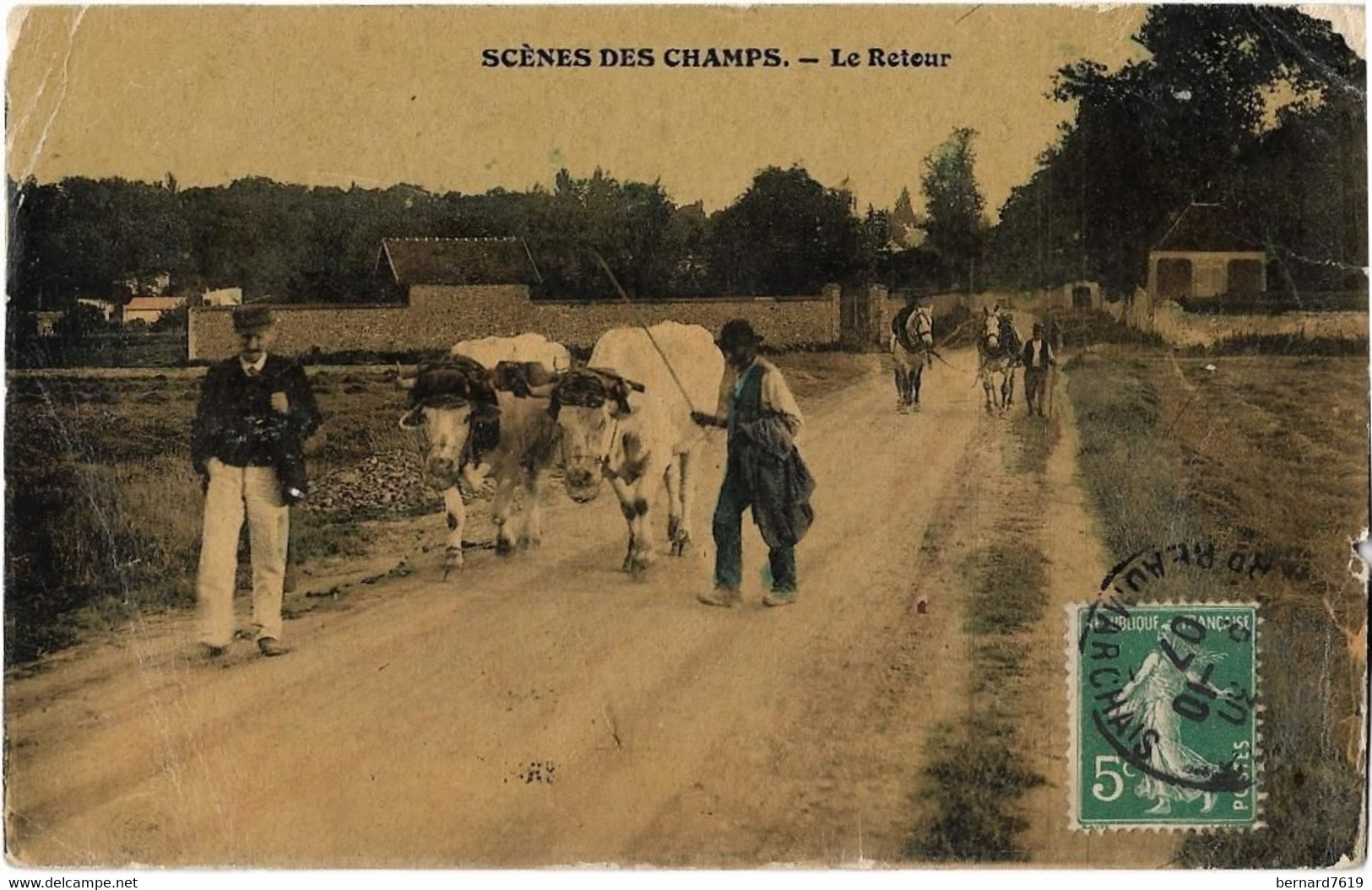 Agriculture   -      Scene Des Champs    -  Le Retour - Attelages