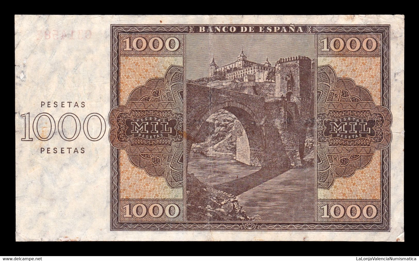 España Spain 1000 Pesetas Burgos 1936 Pick 103 Serie C MBC- AVF - 1000 Pesetas