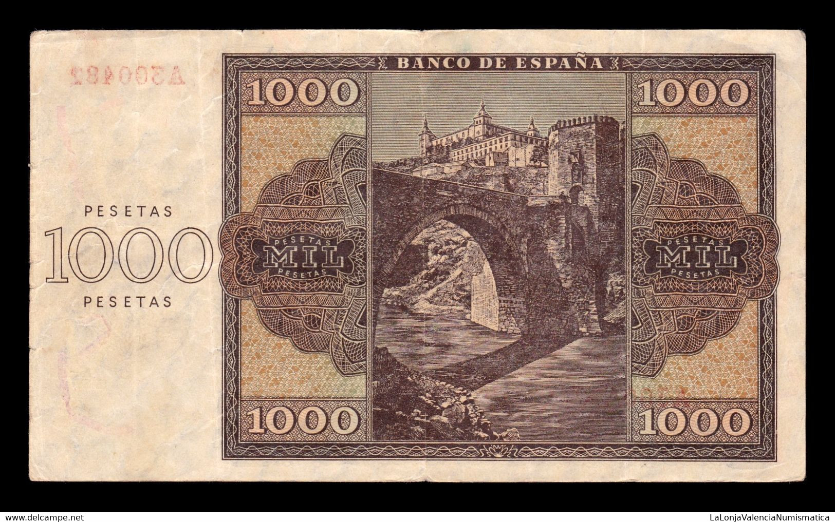 España Spain 1000 Pesetas Burgos 1936 Pick 103 Serie A MBC VF - 1000 Pesetas