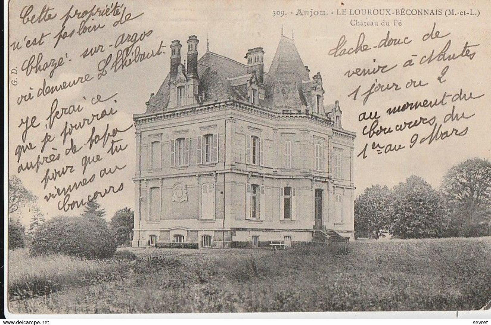 LE LOUROUX-BECONNAIS. - Château Du Pé - Le Louroux Beconnais