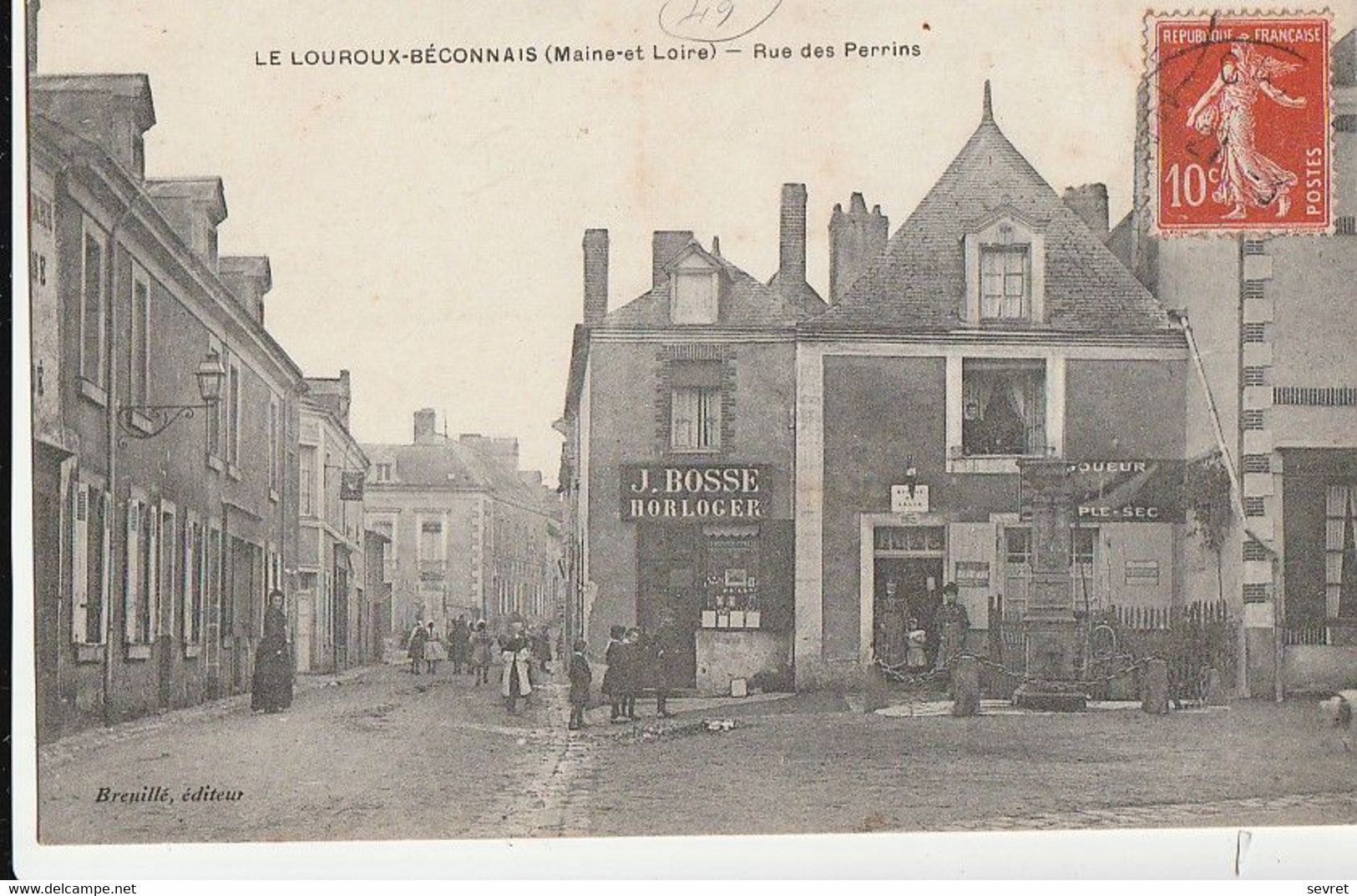 LE LOUROUX-BECONNAIS. - Rue Des Perrins. Carte RARE - Le Louroux Beconnais