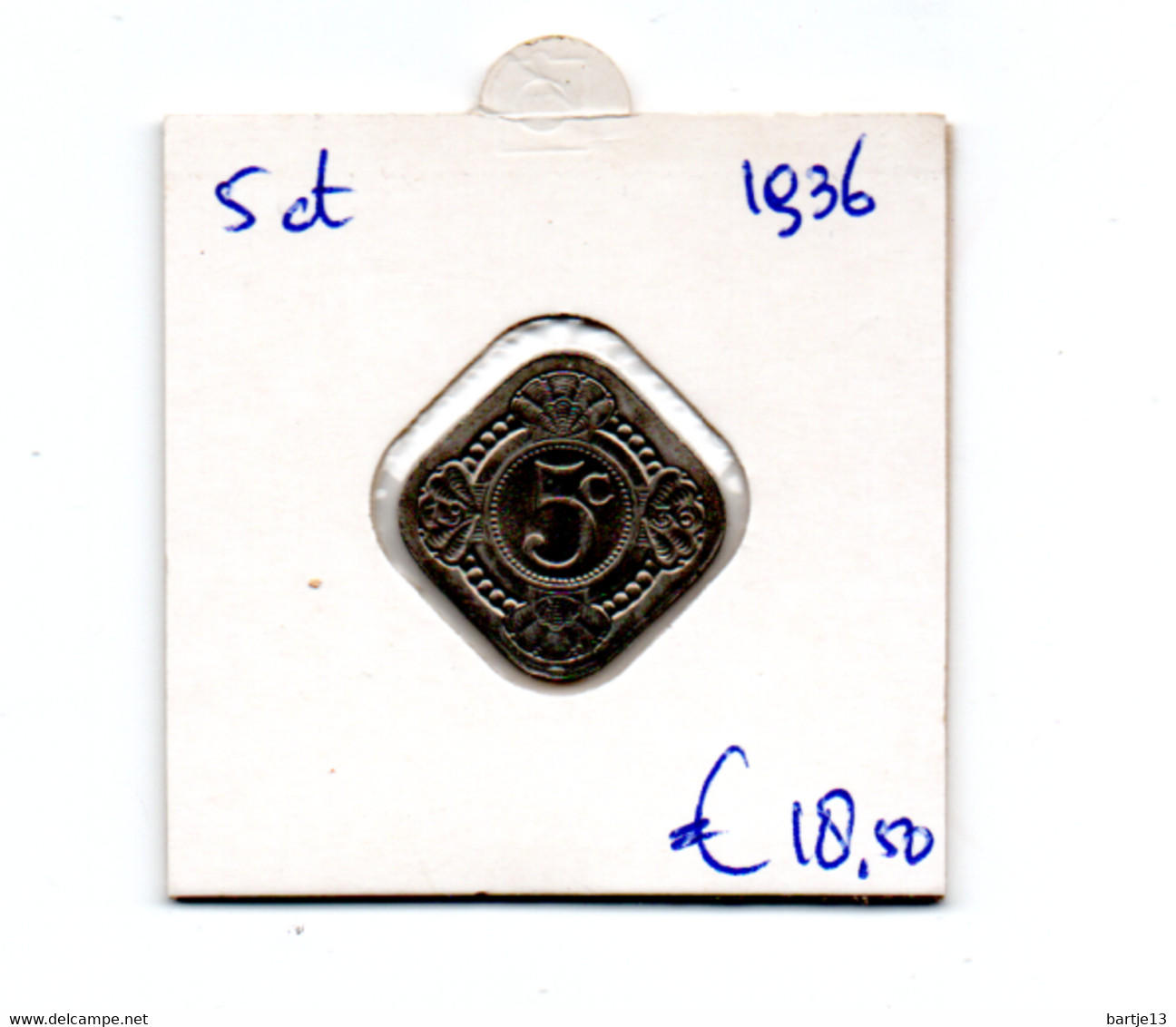 NEDERLAND 5 CENT 1936 - 5 Centavos