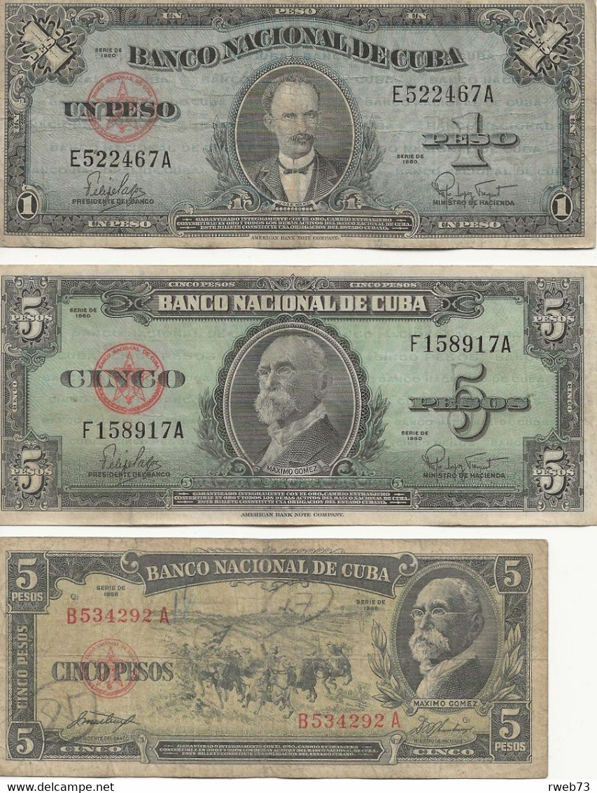 CUBA - Lot De 6 Billets Différents - TB/TTB - Cuba