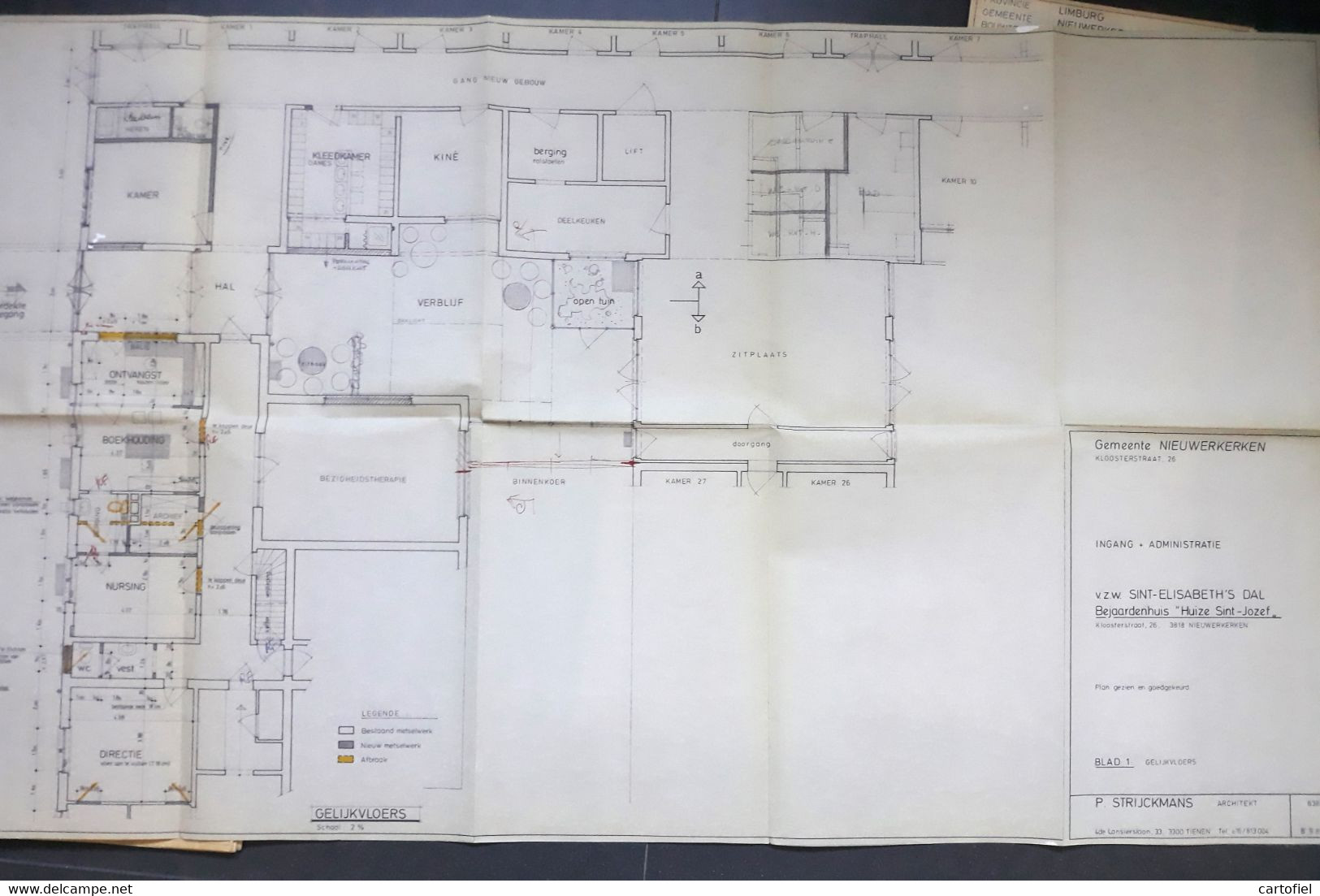 NIEUWERKERKEN-ZOUTLEEUW-GRAUWZUSTERS-RUSTOORD-HUIZE-ST-JOZEF-KLOOSTERSTRAAT 26-LOT VAN 16 ORIGINELE PLANNEN-JAREN70+80