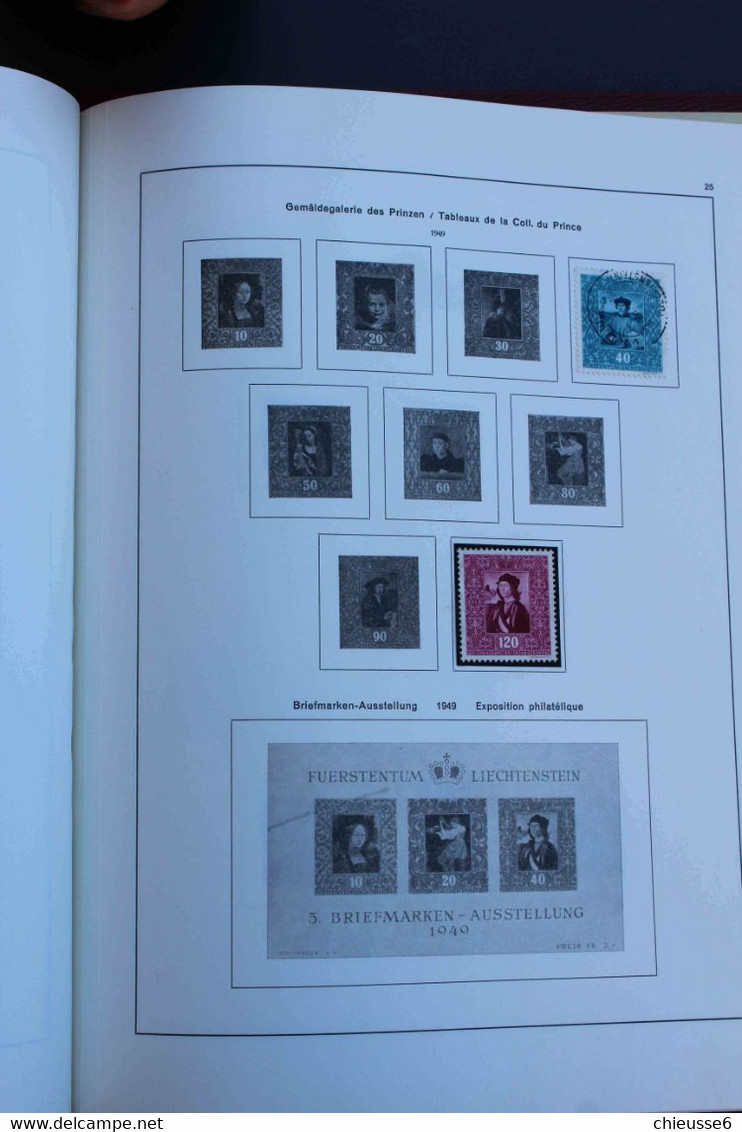 Liechtenstein  collection dans un classeur bordeaux " BIELLA" - 1912 à 1964  + service - PA - taxe - timbres tout état
