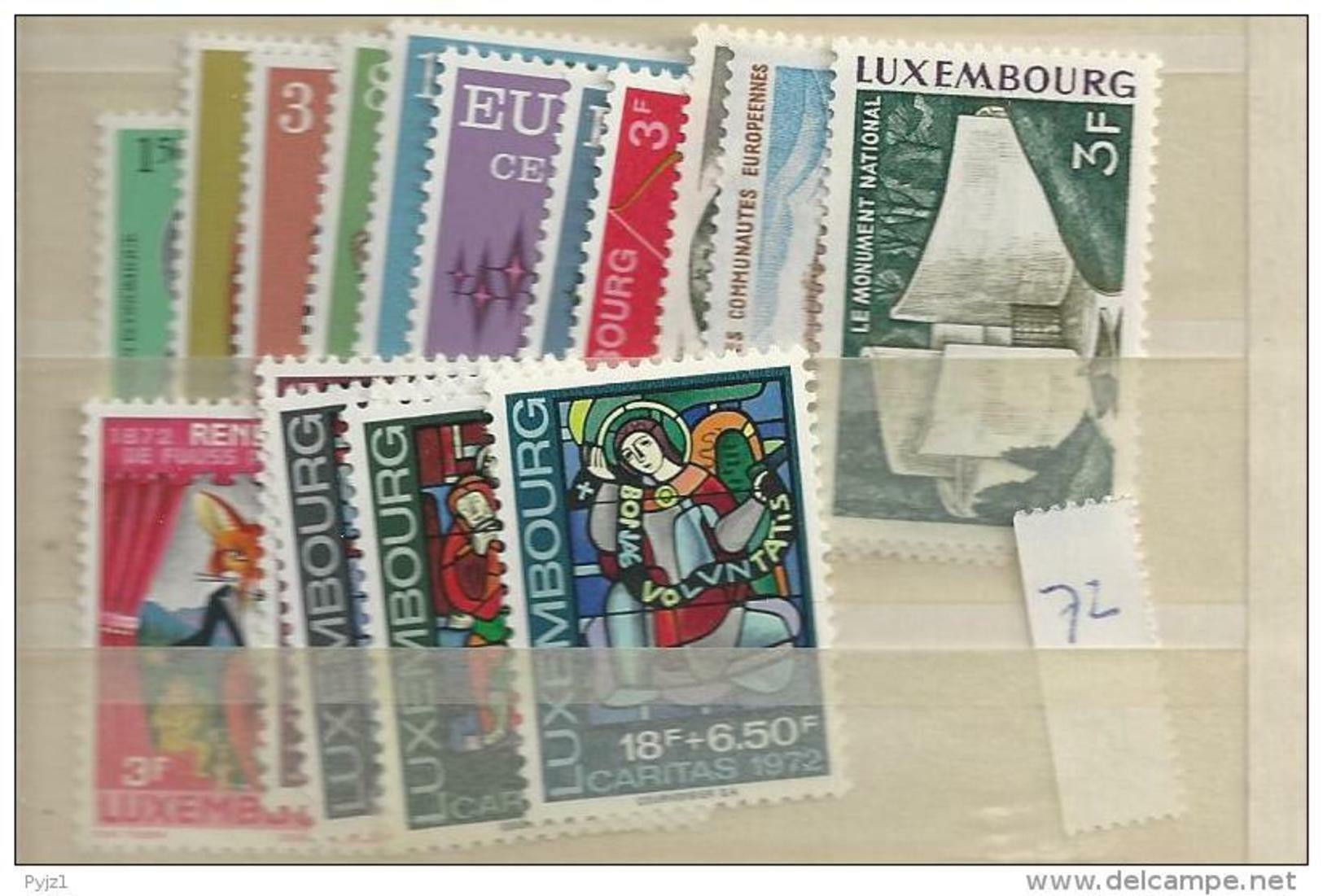 1972 MNH Luxemburg, Year Complete According To Michel, Postfris - Années Complètes
