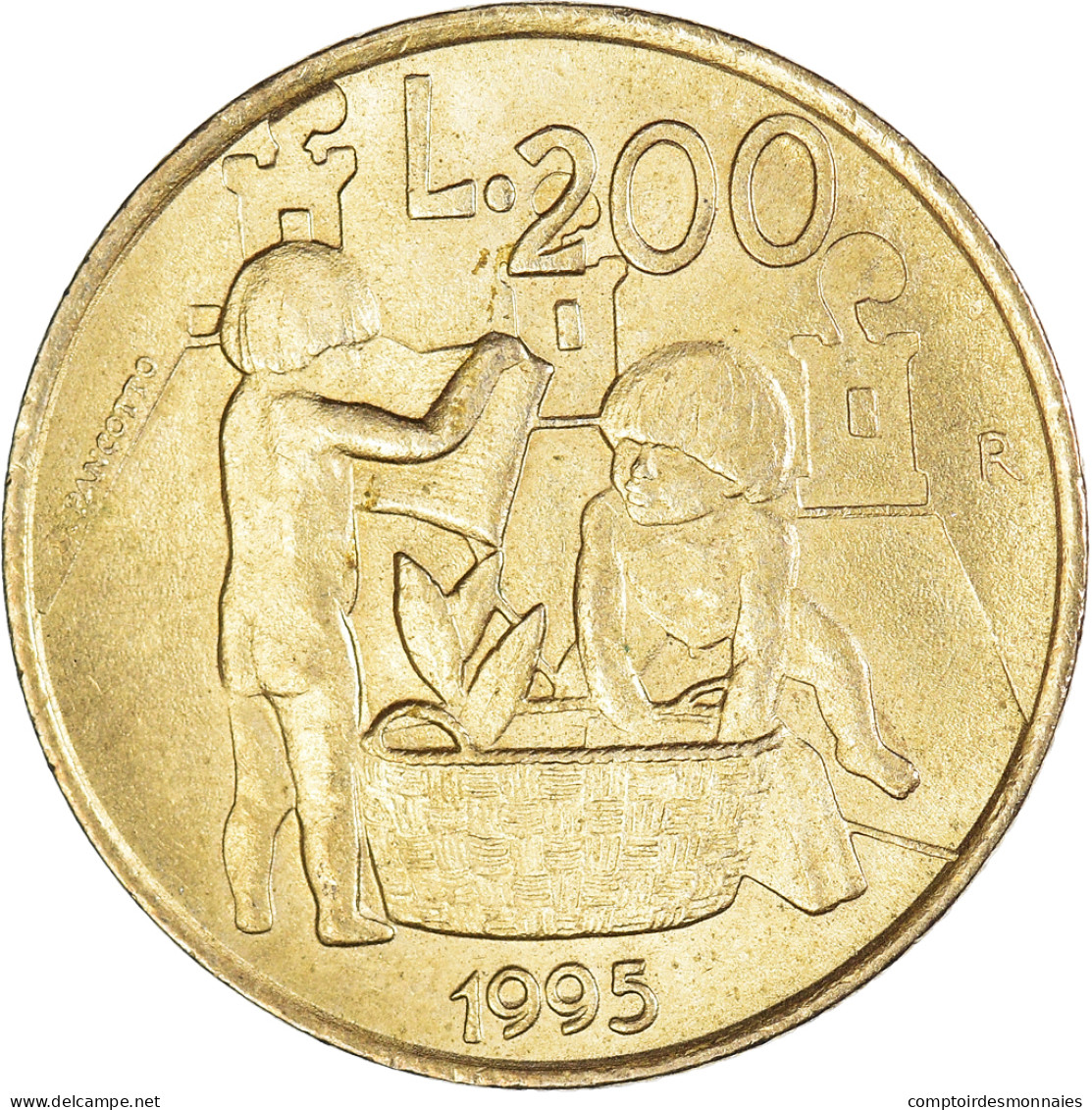 Monnaie, Saint Marin , 200 Lire, 1995, TB+, Bronze-Aluminium, KM:329 - San Marino