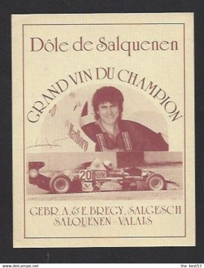 Etiquette De Vin Dôle - Grand Vin Du Champion - Cebr Et Brecy Salgesch Salquenen Suisse - Thème Automobile - Autorennen