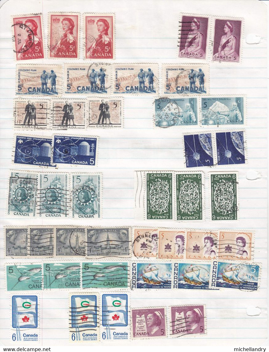 Timbre/Stamp (122346) Canada Mélangé/mixed Oblitéré Variétés Et Curiosités - Abarten Und Kuriositäten