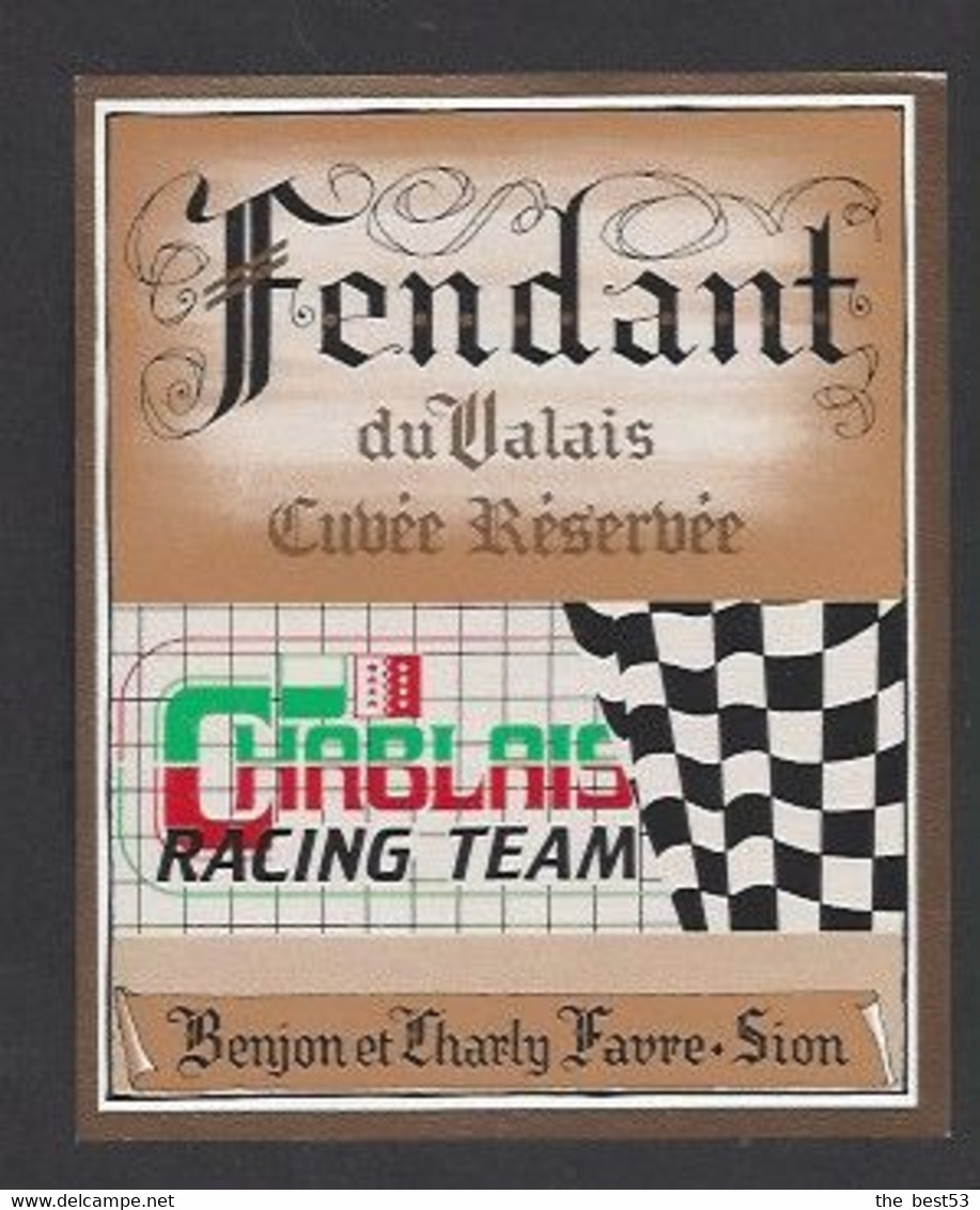 Etiquette De Vin Fendant  -  Chablais Racing Team  (Suisse - Thème Automoblile - Courses De Voitures