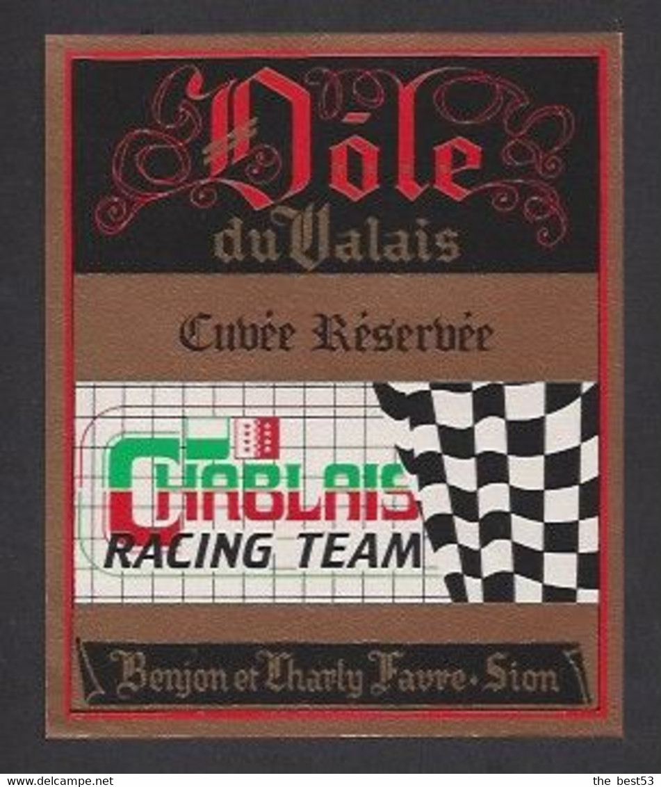 Etiquette De Vin Dôle  -  Chablais Racing Team  (Suisse - Thème Automoblile - Courses De Voitures