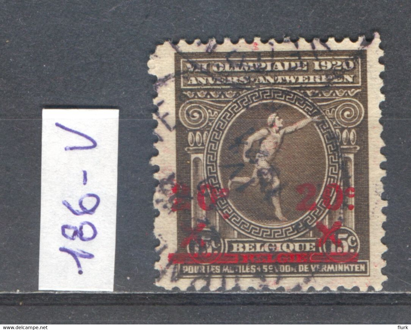 België Nr 186-V Gestempeld Perfect - 1901-1930