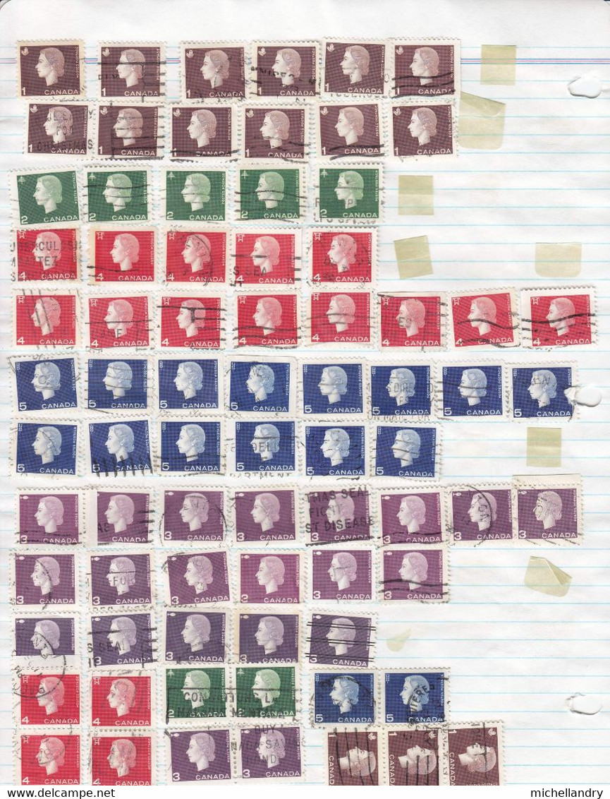Timbre/Stamp (122353) Canada Mélangé/mixed Oblitéré Variétés Et Curiosités - Variétés Et Curiosités