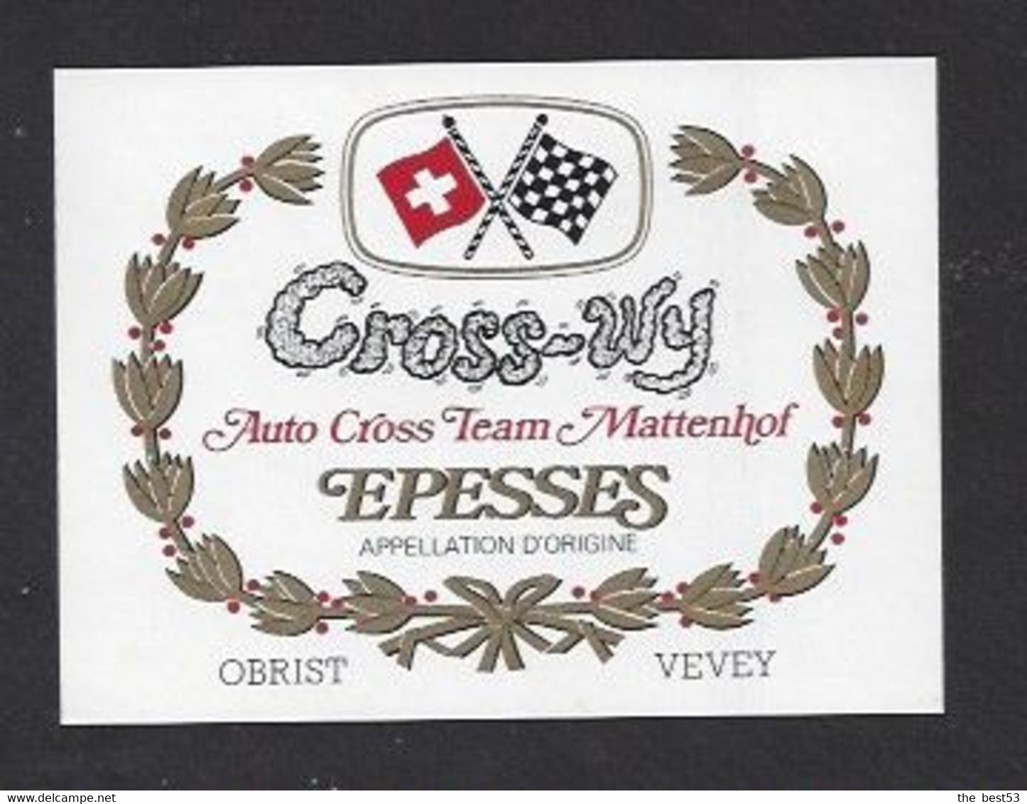 Etiquette De Vin Epesses  -  Cross Wy  -  Auto Cross Team Mattenhof (Suisse  -  Thème Automoblile - Autorennen