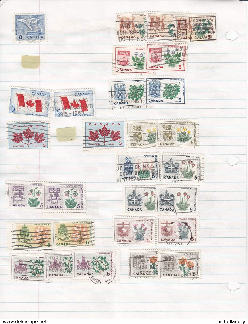 Timbre/Stamp (122355) Canada Mélangé/mixed Oblitéré Variétés Et Curiosités - Variedades Y Curiosidades