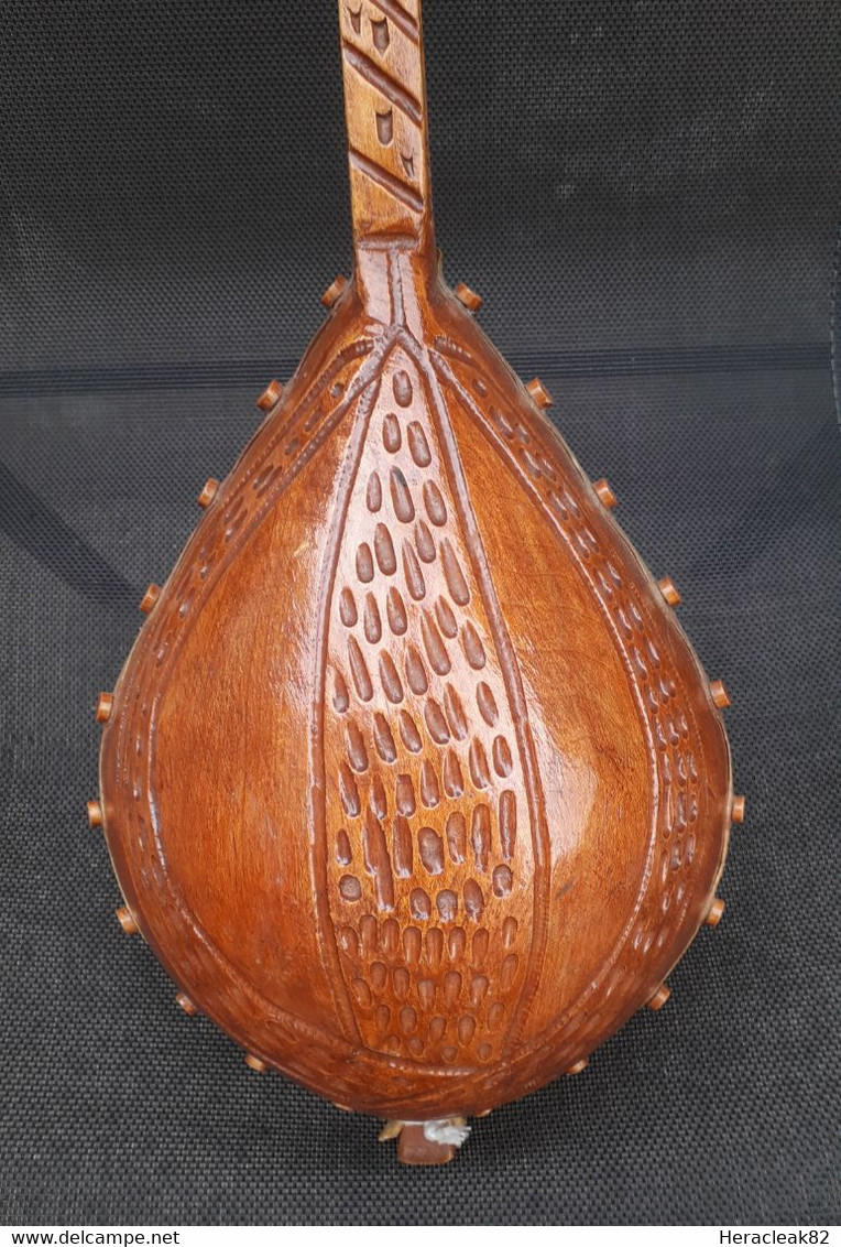 Old Wooden Lute (Gusle) Serbia Montenegro Arround 80 To 100 Years Old, Excellent Quality, UNIQUE Njegos - Musikinstrumente