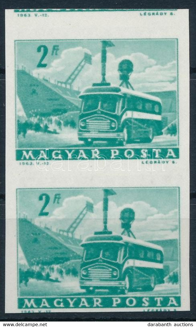 ** 1963 Közlekedés 2Ft Vágott Pár Kétoldali Nyomattal, A Hátoldali Bélyegkép Fordított állású és Enyhén Eltolódott (180. - Autres & Non Classés