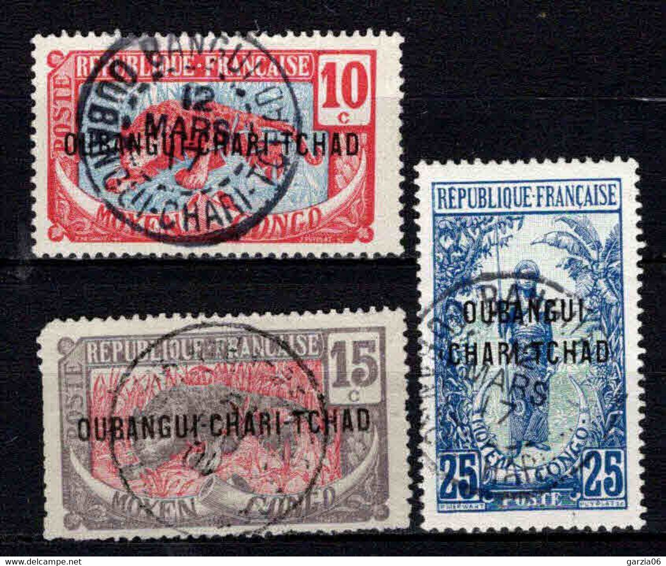 Oubangui Chari - 1915  - N° 5/6/8 - Oblit - Used - Oblitérés