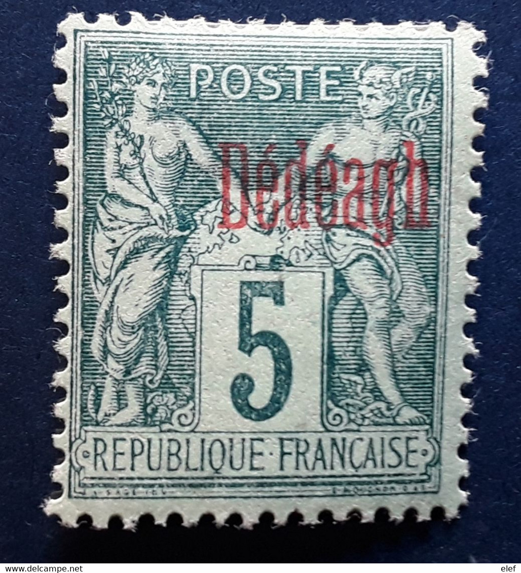 DEDEAGH 1893 , Type SAGE Surchargé Yvert No 1 , 5 C Vert Neuf * MH,  Très Frais, TB - Ungebraucht