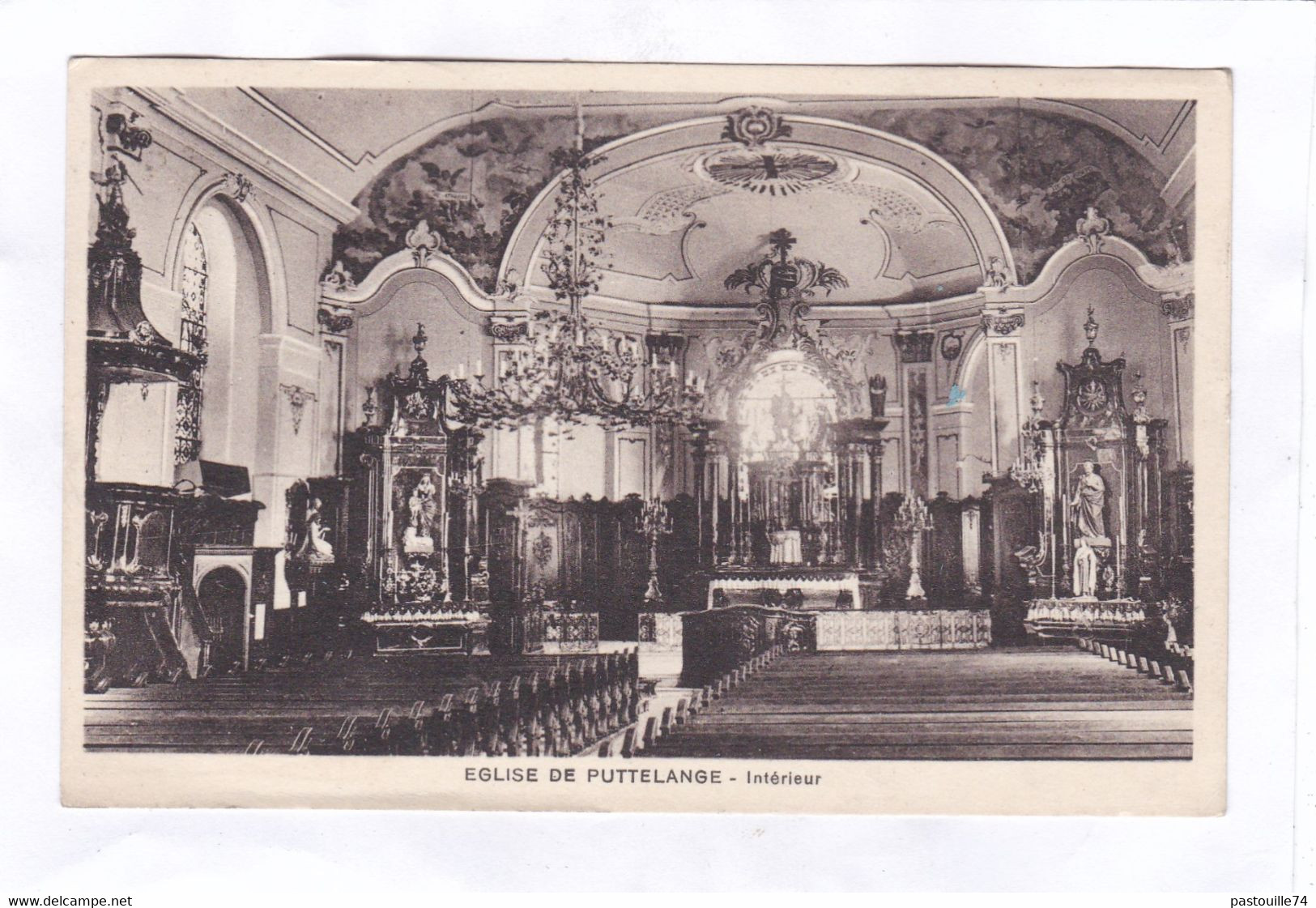 CPA :  14 X 9  -  EGLISE  DE  PUTTELANGE  -  Intérieur - Puttelange