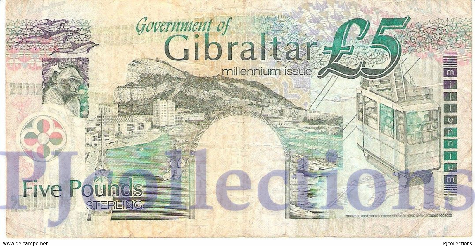 GIBRALTAR 5 POUNDS 2000 PICK 29 VF - Gibilterra