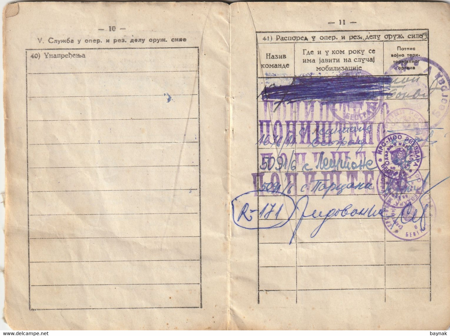 YUGOSLAVIA , SERBIA  - JNA  -- YU ARMY -  VOJNA KNJIZICA  --  SOLDBUCH   - MILITARY PASS