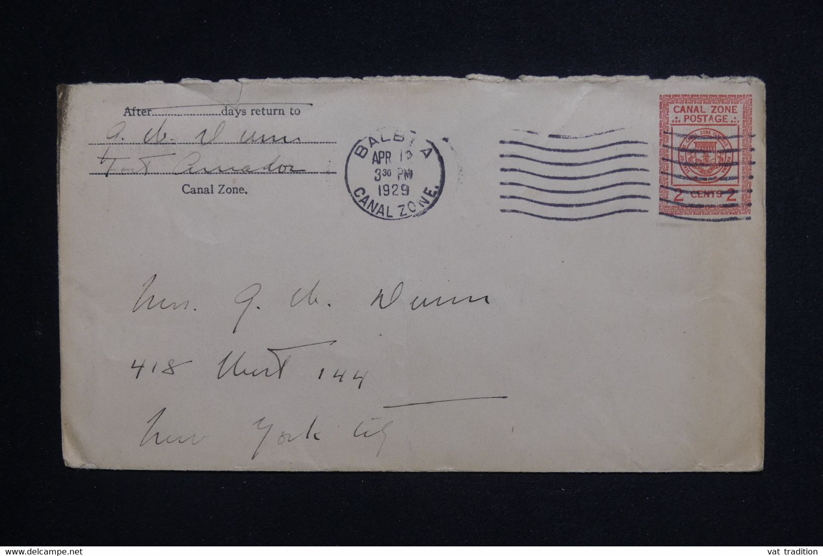 CANAL ZONE - Entier Postal Pour New York En 1929 - L 127973 - Canal Zone