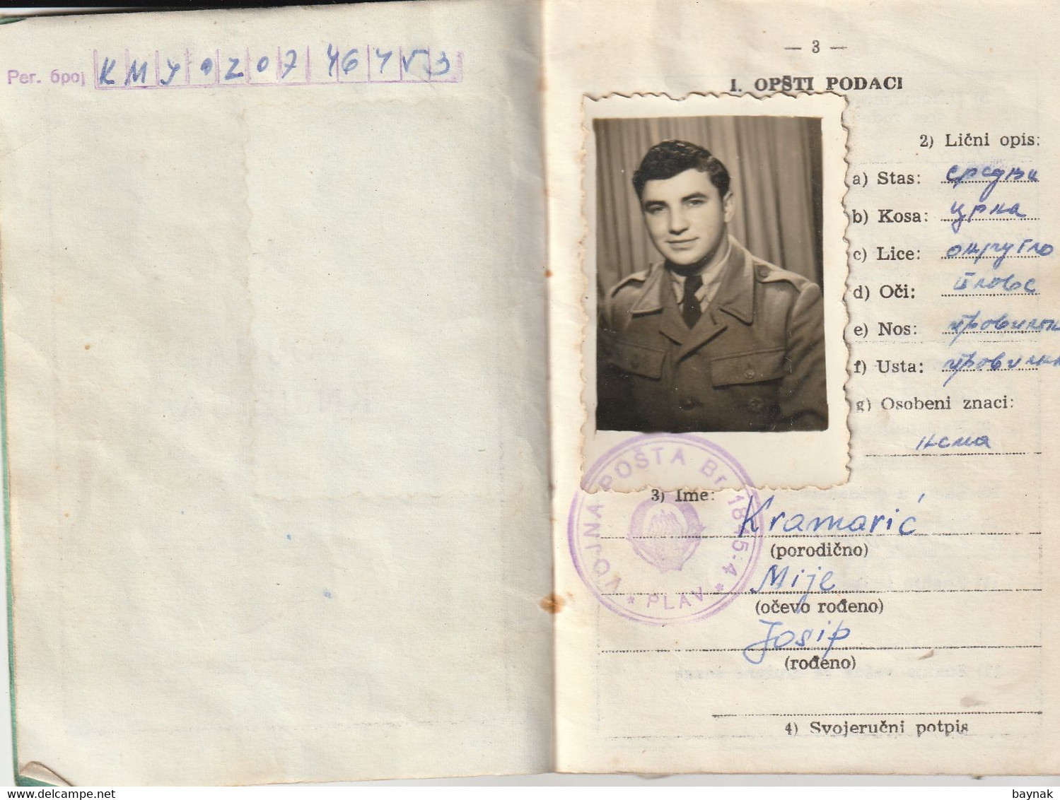 YUGOSLAVIA , CROATIA   - JNA  -- YU ARMY  -   VOJNA KNJIZICA  --  SOLDBUCH   - MILITARY PASS - Documents