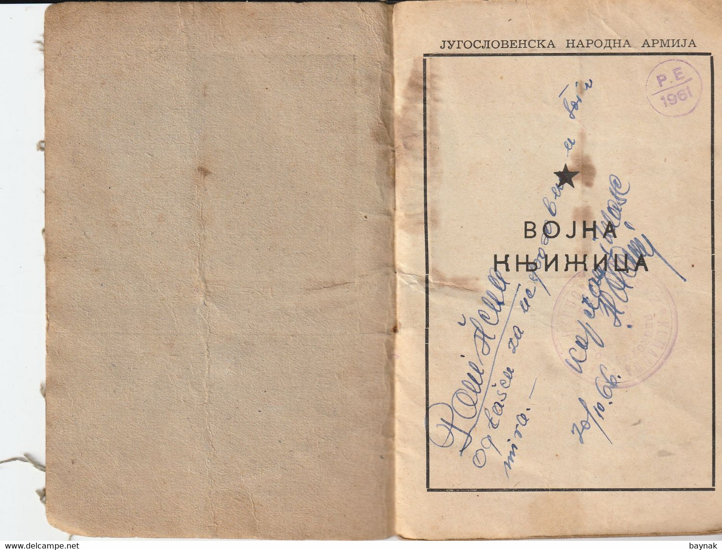 YUGOSLAVIA , CROATIA   - JNA  -- YU ARMY  -   VOJNA KNJIZICA  --  SOLDBUCH   - MILITARY PASS  --  1956 - Documents