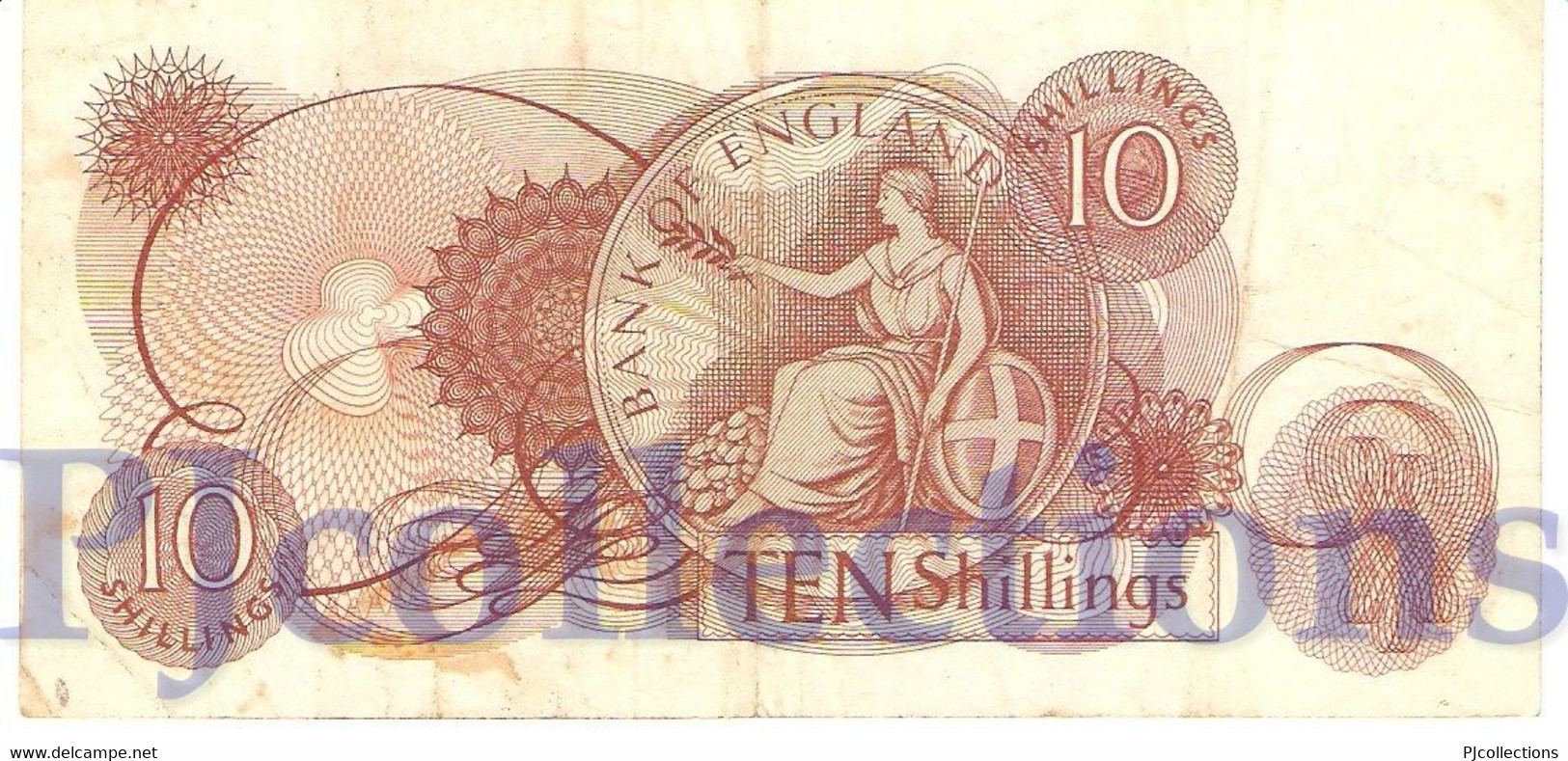 GREAT BRITAIN 10 SHILLINGS 1961/62 PICK 373a VF - 10 Schilling