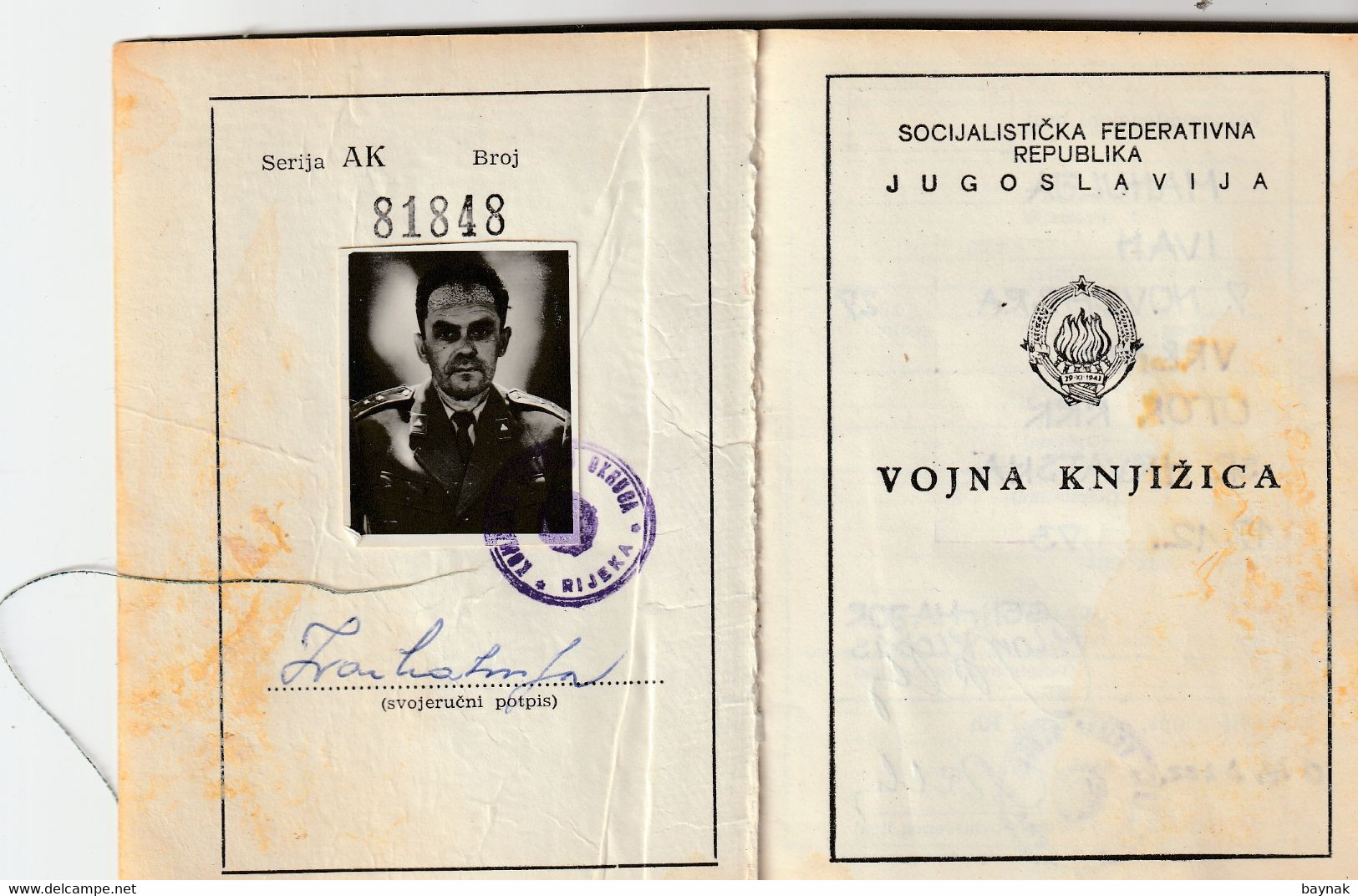 YUGOSLAVIA , CROATIA   - JNA  -- YU ARMY  -   VOJNA KNJIZICA  --  SOLDBUCH   - MILITARY PASS  --  POTPUKOVNIK --  LIEUTE - Documents