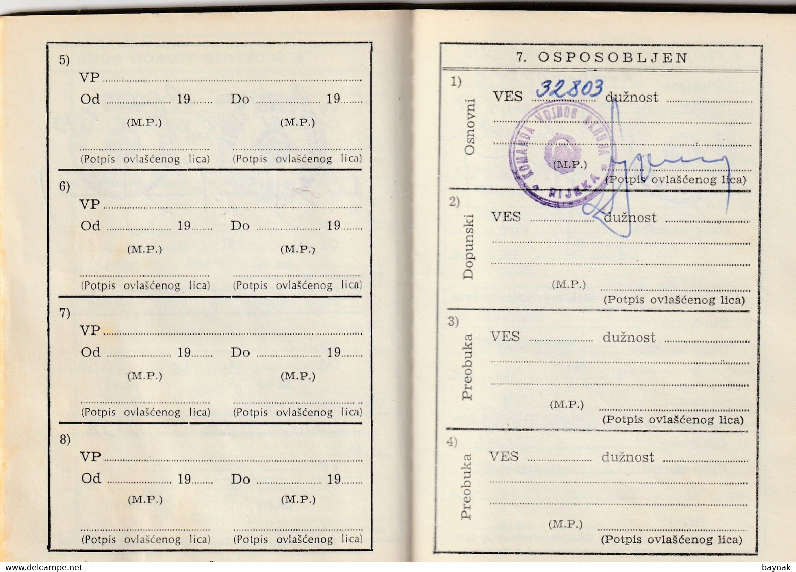 YUGOSLAVIA , CROATIA   - JNA  -- YU ARMY  -   VOJNA KNJIZICA  --  SOLDBUCH   - MILITARY PASS  --  POTPUKOVNIK --  LIEUTE - Documents