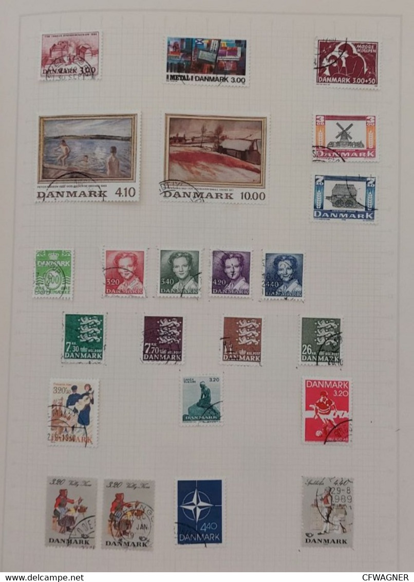 DANEMARK 1945-1991 - Complete Collection With Miniature Sheets, Booklets, Etc. On Album Pages + Binder - Collezioni