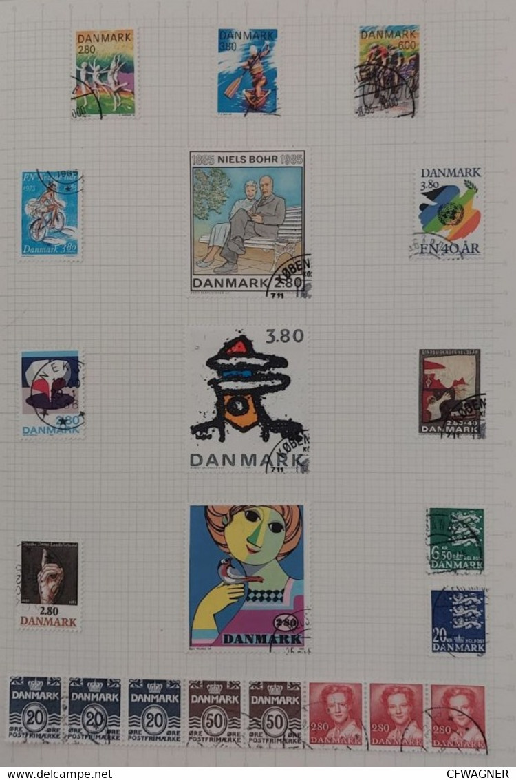 DANEMARK 1945-1991 - complete collection with miniature sheets, booklets, etc. on Album pages + binder