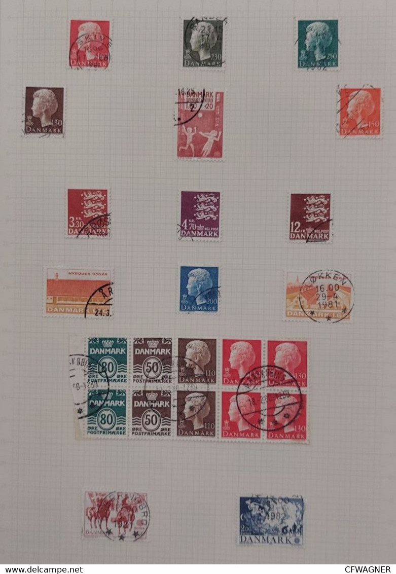 DANEMARK 1945-1991 - complete collection with miniature sheets, booklets, etc. on Album pages + binder