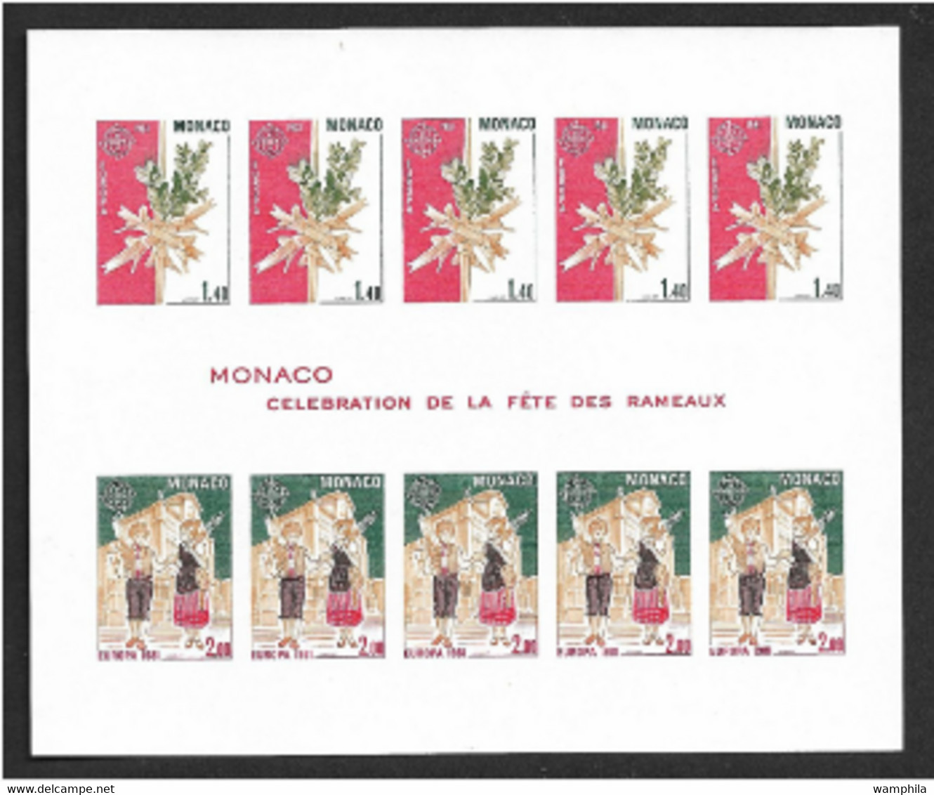 Monaco Bloc N°19a** Non Dentelé. Europa 1981 Cote 350€. - 1981