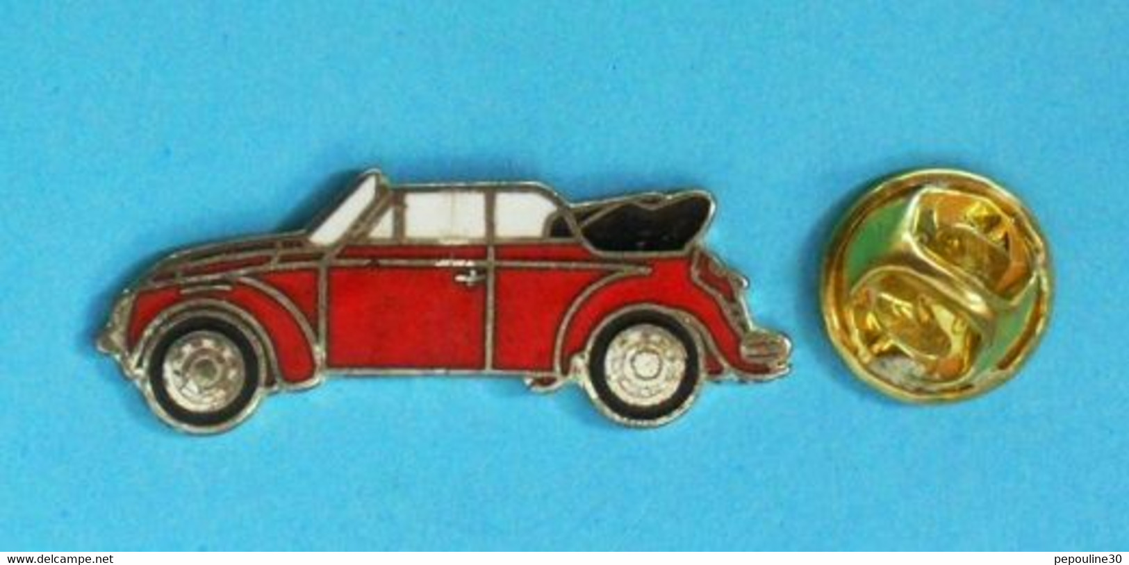 1 PIN'S  //  ** COCCINELLE - CABRIOLET / VOLKSWAGEN ** - Volkswagen