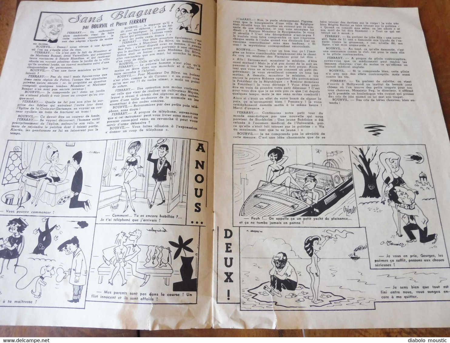 1968  BLAGUES  (Bourvil, Ferrary)...Coquilles, Erreurs Typographiques Relevées Des Journaux; Histoire Des Lecteurs; Etc - Humor