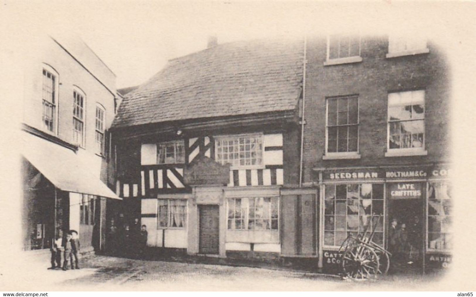 Worcester UK, King Charles' House, Storefront C1900s Vintage Postcard - Worcester