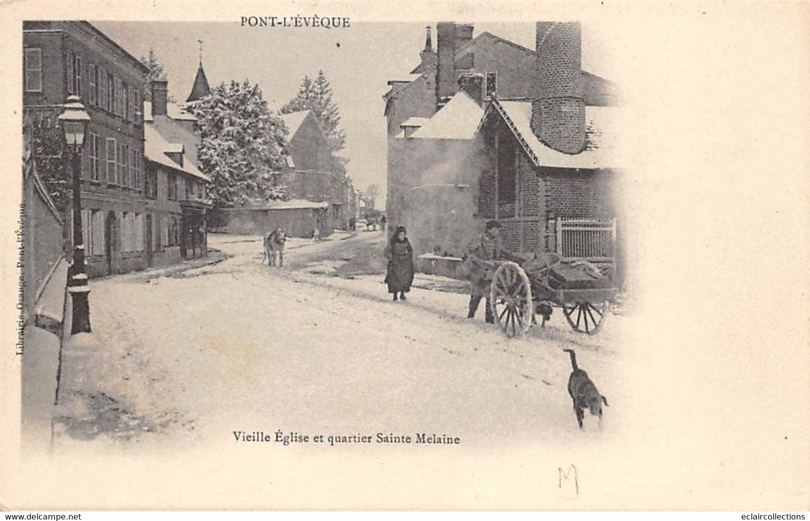 Pont-l'Evêque         14         Vieille église Et Quartier Sainte Melaine Enneigés    (voir Scan) - Pont-l'Evèque