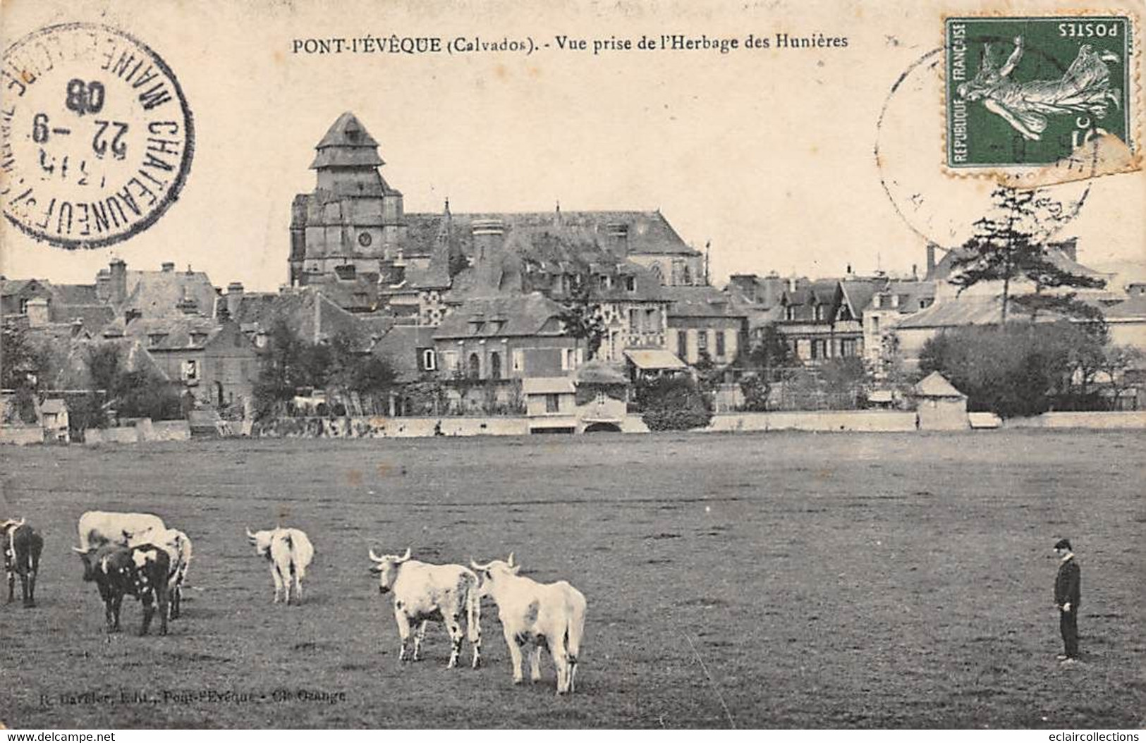 Pont-l'Evêque         14        Vue Prise De L'Herbage Des Hunières         (voir Scan) - Pont-l'Evèque