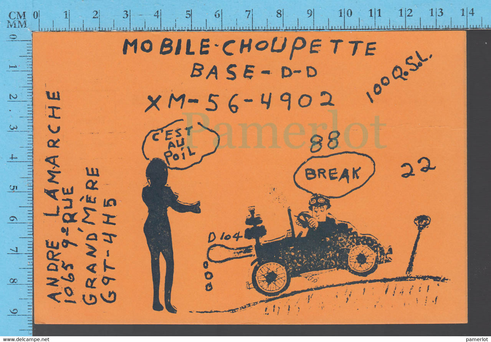 QSL - Base Et Mobile :  Choupette  ( Auto Sexy )    - Grand Mere  Que. - CB - CB